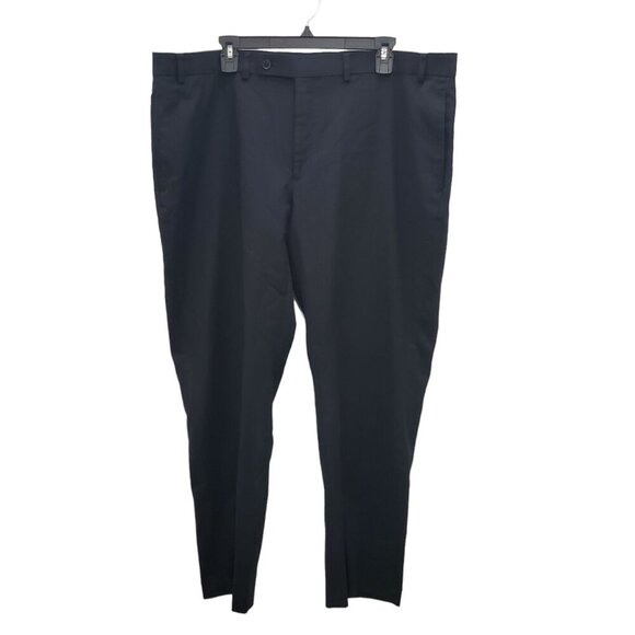 COLLECTION Michael Strahan Men's‎ Big & Tall Black Wool Blend Dress Pants 42x30 - Picture 1 of 6